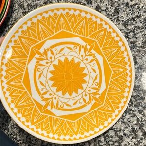 Vibrant Yellow Decorative Plate